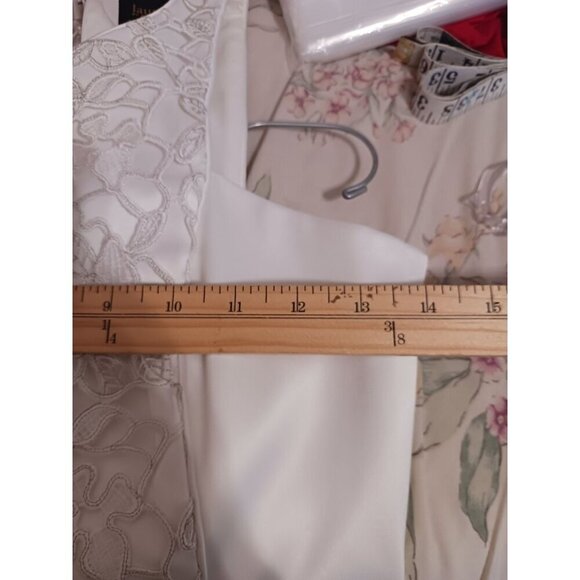 Laundry By Shelli Segal White Sleeveless Floral Lace Sheath Dress Size 0 - Picture 12 of 12